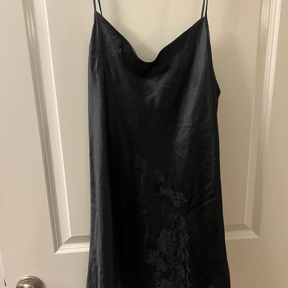 Victoria's Secret Black Satin Chemise